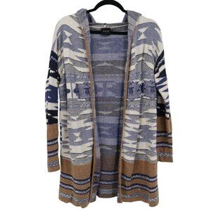 Cliché Wool Duster Cardigan Womens M Multi Southwestern Coastal Boho Cowgirl